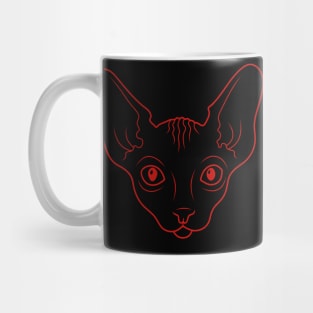 Red Devil Sphynx cat Mug